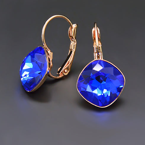 Earrings "Dazzling Sparkle IV (Majestic Blue)" with Swarovski™ crystals